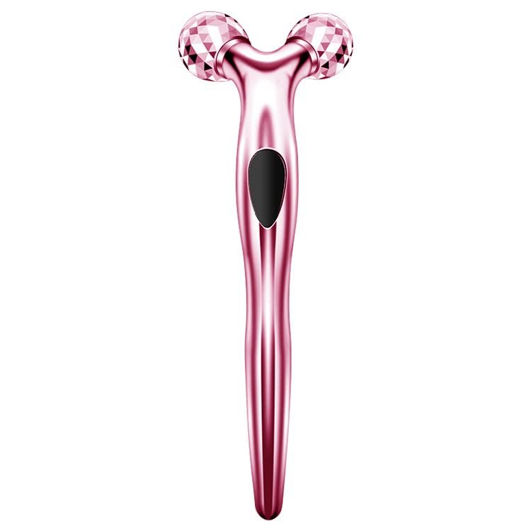 3D Roller V Face Massager Eye and Face Roller Massager Beauty Instrument Facial Roller Massager Lifting and Slimming, Reduce Puffiness, Skin Tightening, Anti-Aging - Pink
