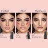 3 Pcs Contour Stick Makeup Kit, Shades with Cream Bronzer Contour, Highlighter and Blush Stick, Easy Sculpt the Cheeks Non-greasy, Waterproof Long-lasting Matte Dewy Effect for Face Makeup view 4