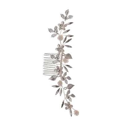 Beatifufu Luxurious Floral Wedding Hair Comb Rhinestone Accents Elegant Bridal Headpiece for Special Occasions for Brides Parties and Photography