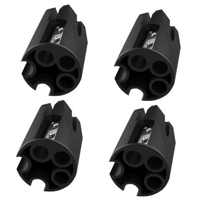 FOMIYES 4pcs Brow Pencil Sharpener Tool for Women Eyebrow Pencil Sharpener Four Styles Compact and Lightweight Makeup Accessory for Travel Black