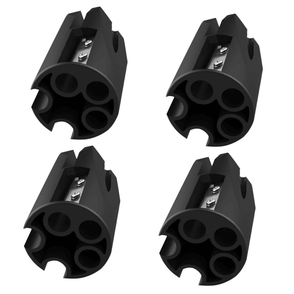 FOMIYES 4pcs Brow Pencil Sharpener Tool for Women Eyebrow Pencil Sharpener Four Styles Compact and Lightweight Makeup Accessory for Travel Black