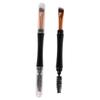 Beatifufu 2pcs Dual Purpose Makeup Brush with Eyelash Combs Durable Travel Cosmetic Tools for Women Smooth Handle Design for Comfortable Use Gift Choice view 1