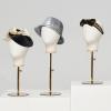 CHADWICK Wig Head Stand Mannequin Head Wig Stand Hat Display Stands - 21 Inch Manikin Head Block Set for Hats, Wigs Display - Canvas Fabric Head Hat Rack with Metal Base - Adjustable Height, Beige view 2