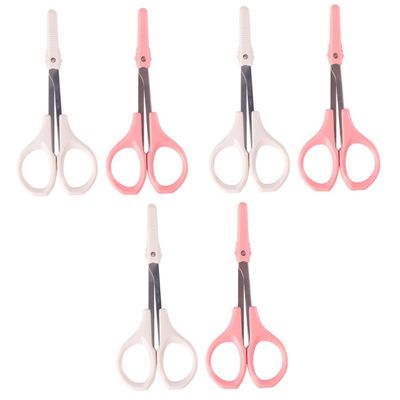 FOMIYES 6pcs High Precision Eyebrow Lash Scissors Brow Trimmer Beauty Tool Compact Lightweight