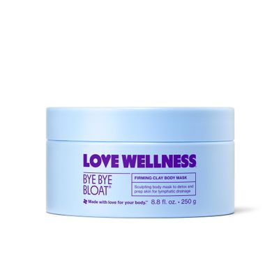 Love Wellness Bye Bye Bloat Firming Clay Body Mask | Lymphatic Drainage Body Mask for Women | Support Bloating Relief, Skin Hydration & Boost Circulation | Caffeine, Grapefruit & Peppermint Oil | 250g