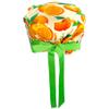 CALOMED Scrub Cap for Women and Men, Euro Style Scrub Caps, with Ribbon Ties & Buttons, Long or Short Hair (Oranges on Peach) view 2