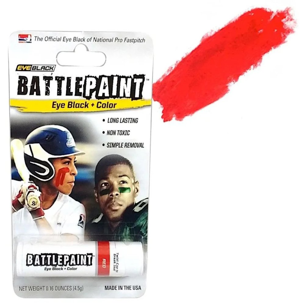 EyeBlack BattlePaint Non-Toxic Face/Body Sports Paint 1 Tube (0.16 oz) Red