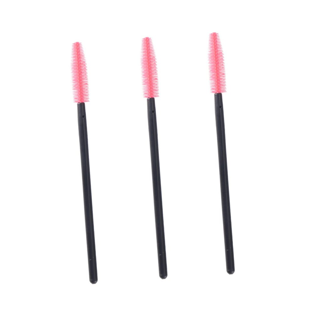 Ipetboom 100pcs Silicone Makeup Brush Lash Curler Disposable Mascara Wands Eyelash Eyebrow Comb Easy Charm Eye Makeup for Artists Enthusiasts Rosy
