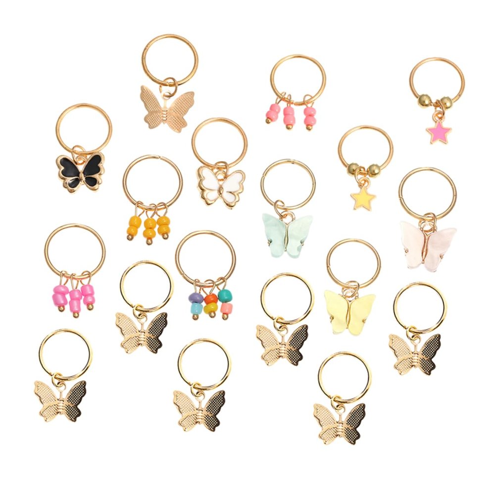 Ipetboom 18pcs Butterfly Hair Charms Dreadlock Braid Accessories Hair Jewelry for Women