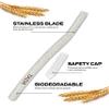 TADA Natural - 12PCS Straight Razors for Men and Women for Eyebrow Straight Edge, Beard, Disposable Razors (White) view 2