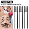 1000 Disposable Mascara Wands Eyelash Brushes Spoolies for Eyebrow Eye Lash Extension Black view 3