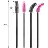 1000 Disposable Mascara Wands Eyelash Brushes Spoolies for Eyebrow Eye Lash Extension Black and Rose Red view 2