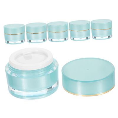 Beatifufu Leakproof Acrylic Cream Bottles 6pcs Travel Size Jars with Lids Refillable Containers for Moisturizer