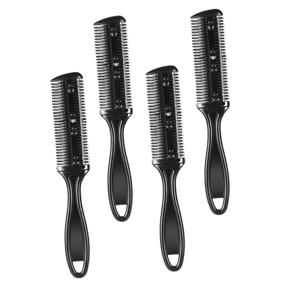 Ipetboom 4pcs Double-sided Hair Cutter Comb for Professional Hair Trimming and Styling Haircut Tool for Easy Blending and Thinning Black