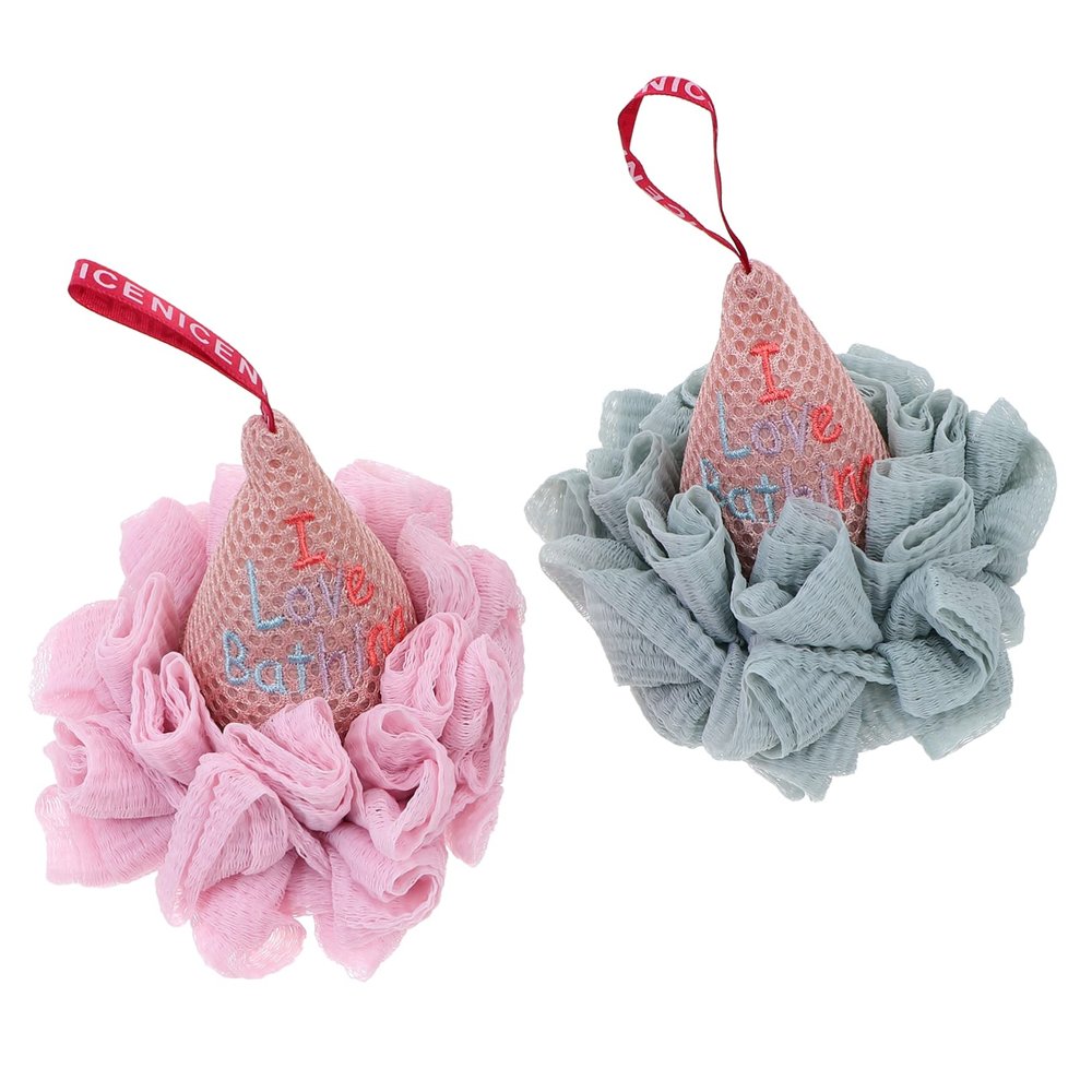 Ipetboom Creative Ice Shape Bathing Balls Flowers Shower-Bath Ball Mesh Scrubber Bath Poufs Bomb Skin Cleaning Tool