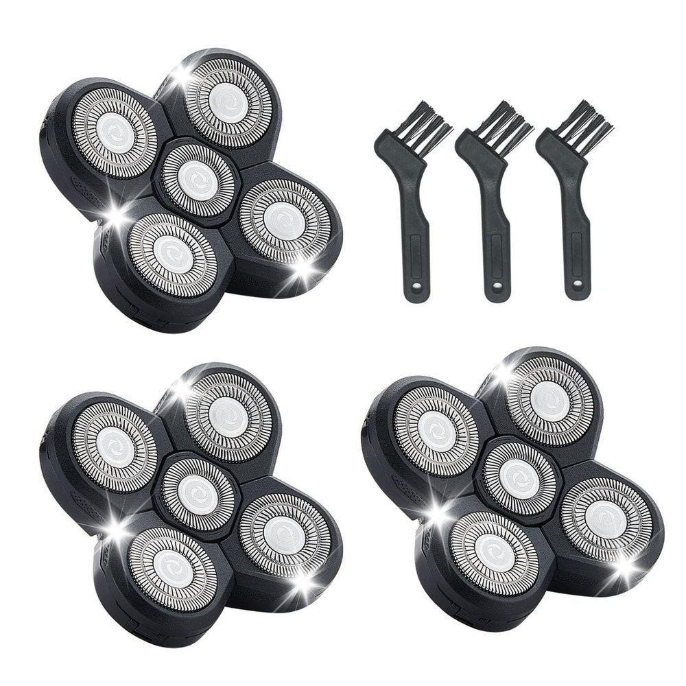 3PCS Shaver Replacement Blades Compatible with Freedom Bald Men Head Shaver Kit,5 Blade for Bald Men Head and Face Electric Razor Replacement
