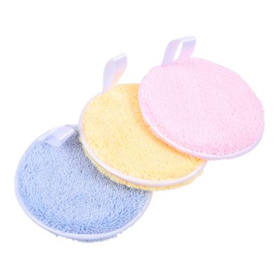 Ipetboom 3pcs Rounded Makeup Pads Soft and Washable Cleansing Rounds for Comfortable Makeup Application for Women Beauty Routine Yellow
