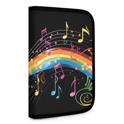 GTABVECT Rainbow Musical Note Artistic Folding Storage Bag Tools Storage Carrying Case Makeup Travel Case Portable Makeup Bag Organizer