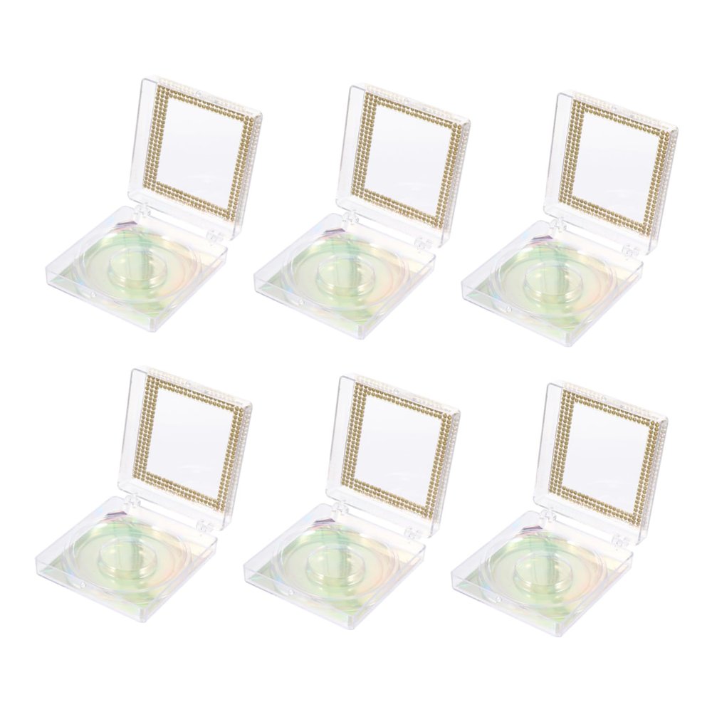 Beatifufu 6pcs Plastic Eyelash Case Falsecara Glitter Lashes Packaging Box for Storage