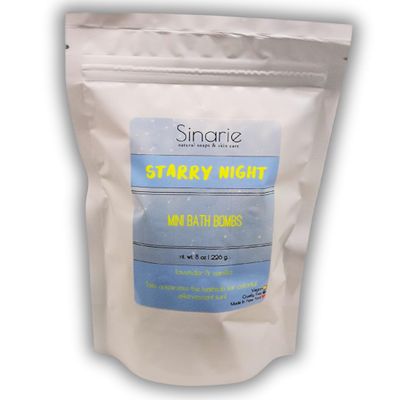 Sinarie Soaps Starry Night Bath Bombs - Colorful, Fizzy, and Relaxing with Natural Essential Oils (8 oz.)