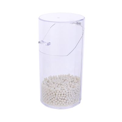 Beatifufu Makeup Brush Holder Organizer with Lid Portable Cosmetic Storage Box Featuring Elegant Pearls Durable and Design for and Teens