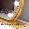 Vanity Mirror With Lights, Black Lighted Makeup Mirror With LED Bulbs For DeskDimmable 3 Lighting Modes, 360-degree RotatingVanity Cosmetic Mirror With Touch Screen,Dressing Table Makeup Mirror ( Co view 2