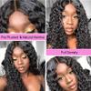 JIETAI 4x4 Curly Human Hair Wig 180% Density Deep Wave Lace Front Wig Glueless Wigs Human Hair Pre Plucked Curly Wig HD Lace Wig for Black Women (26 Inch) view 4