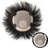 Clip in Toupee for Men, Human Hair Short Toppers Hairpiece with Toupee Tape for Hair Loss Male Daily(Nature,16 * 18cm) view 1