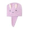 Ipetboom Thickened Fast Drying Hair Cap Ear Design Ultra Absorbent Towel Wrap for Wet Hair Lightweight and Portable Bath Cap Lavender view 1