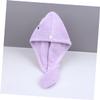 Ipetboom Thickened Fast Drying Hair Cap Ear Design Ultra Absorbent Towel Wrap for Wet Hair Lightweight and Portable Bath Cap Lavender view 2