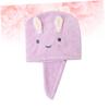 Ipetboom Thickened Fast Drying Hair Cap Ear Design Ultra Absorbent Towel Wrap for Wet Hair Lightweight and Portable Bath Cap Lavender view 3