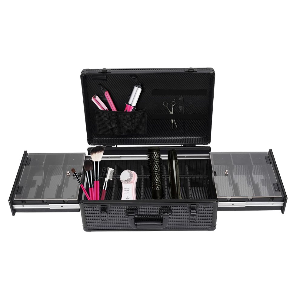 BFDIEEM Barber Carrying Case, Barber Briefcase for clippers and supplies, Large Beauty Salon Tool Kits Storage, Portable Travel Barber Carry Cases, Organizer Box for Clippers Trimmers