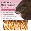 REECHO Real Human Hair Topper, 10 inch Women Hair Toppers for Thinning Hair, 100 Percent Human Hair Large Coverage Natural Hairpiece Wiglet, Butterfly Base 5"x4.8", Medium Brown view 3