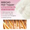 REECHO Real Human Hair Topper, 10 inch Women Hair Toppers for Thinning Hair, 100 Percent Human Hair Large Coverage Natural Hairpiece Wiglet, Swiss Base 4.5"x3.5", Yellow White view 3