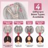 REECHO Real Human Hair Topper, 10 inch Women Hair Toppers for Thinning Hair, 100 Percent Human Hair Large Coverage Natural Hairpiece Wiglet, Standard Base 3.5"x2", Grey view 2