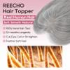 REECHO Real Human Hair Topper, 10 inch Women Hair Toppers for Thinning Hair, 100 Percent Human Hair Large Coverage Natural Hairpiece Wiglet, Standard Base 3.5"x2", Grey view 3