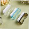 Ipetboom 6pcs Fingernail Scrub Brushes with Comfortable Grip Stiff Bristles for Nail Cleaning Transparent White Blue Black Nail Art and Grooming view 3