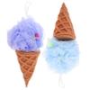 Ipetboom 2pcs Elastic Ice Cream Bath Balls Household Shower Loofahs Portable Bath Sponges Body Scrubbing Tools view 1