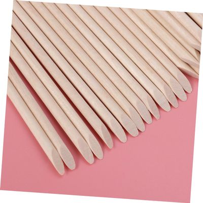 Ipetboom 100pcs Wood Cuticle Stick Nail Art Polish Pusher Tool for Manicure Pedicure for Cleaning Fingernails and Cuticles