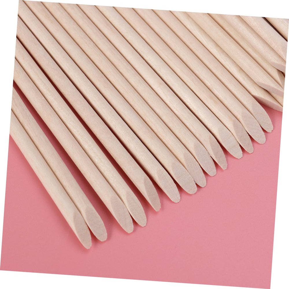Ipetboom 100pcs Wood Cuticle Stick Nail Art Polish Pusher Tool for Manicure Pedicure for Cleaning Fingernails and Cuticles