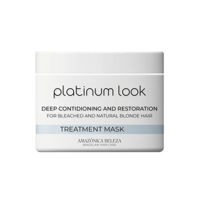 AMAZNICA BELEZA AMABELLE Platinum Look Blonde Hair Mask, Deep Restoration, Neutralize Brassiness and Boost Vitality after One Use, for All Blonde Hair, 10 Oz