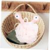 Ipetboom 3pcs Soft Bath Balls for Body Exfoliation Creative Shower Flower Scrubbers White Gray and Pink Gentle Skin Cleaning Mesh for Daily Use view 2