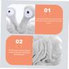 Ipetboom 3pcs Soft Bath Balls for Body Exfoliation Creative Shower Flower Scrubbers White Gray and Pink Gentle Skin Cleaning Mesh for Daily Use view 3