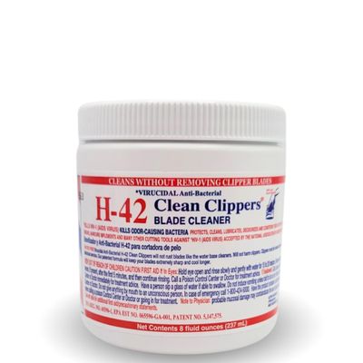 Skin Revolution H-42 Clipper Blade Cleaner  Waterless Clipper Cleaner for Barbers, Anti-Rust Formula for Clippers and Trimmers, Cleans and Cools Blades, 8oz Jar