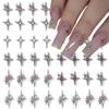 40PC 3D Silver Star Nail Charms, Alloy Crystal Rhinestones for Acrylic Nails, DIY Nail Art Supplies for Women view 1