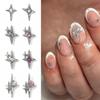 40PC 3D Silver Star Nail Charms, Alloy Crystal Rhinestones for Acrylic Nails, DIY Nail Art Supplies for Women view 4