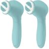 Cosmopolitan Electric Facial Cleansing Brush, Soft Facial Pore Cleaner Spin Brush & Derma Polish Machine, Waterproof Deep Pore Cleaning Face Cleanser, Battery Powered, for Women or Men - Blue & Silver view 1