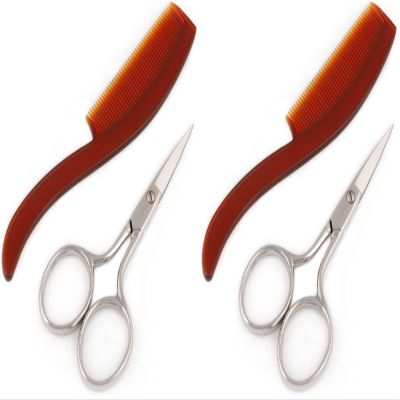 REFINE - Italy Mustache Scissors and USA Comb Set (Pack of 2)