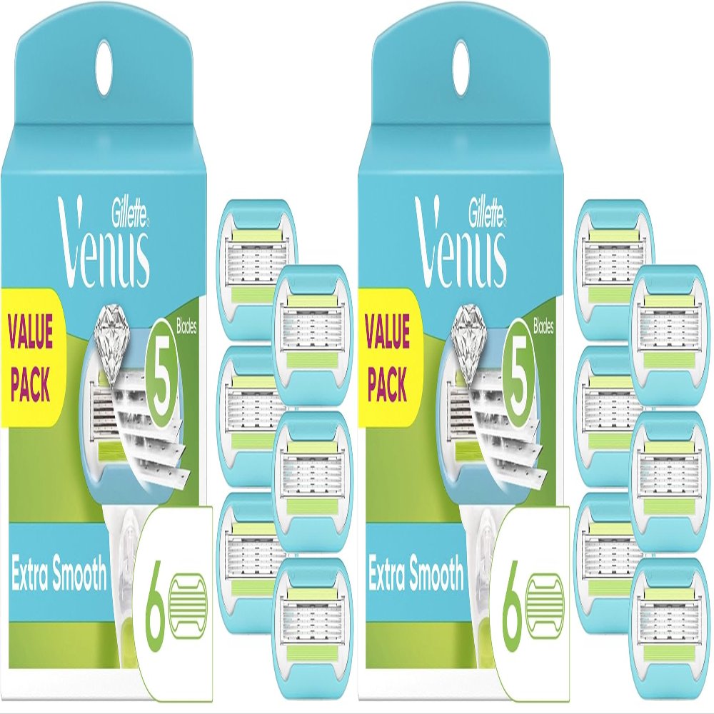 Gillette Venus Extra Smooth Women's Razor Blade - 6 Refills (Pack of 2)