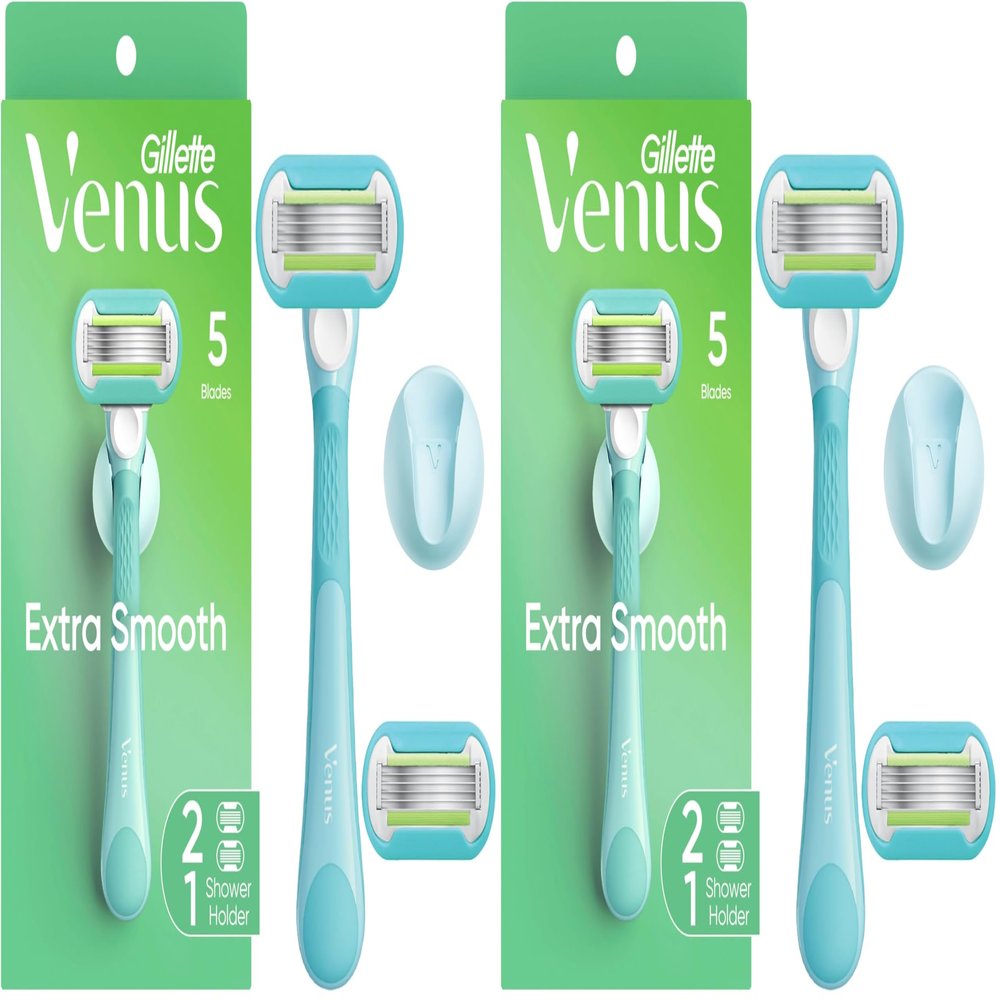 Gillette Venus Extra Smooth Razors for Women, 1 Razor, 2 Blade Refills, Designed for a Close, Smooth Shave (Pack of 2)